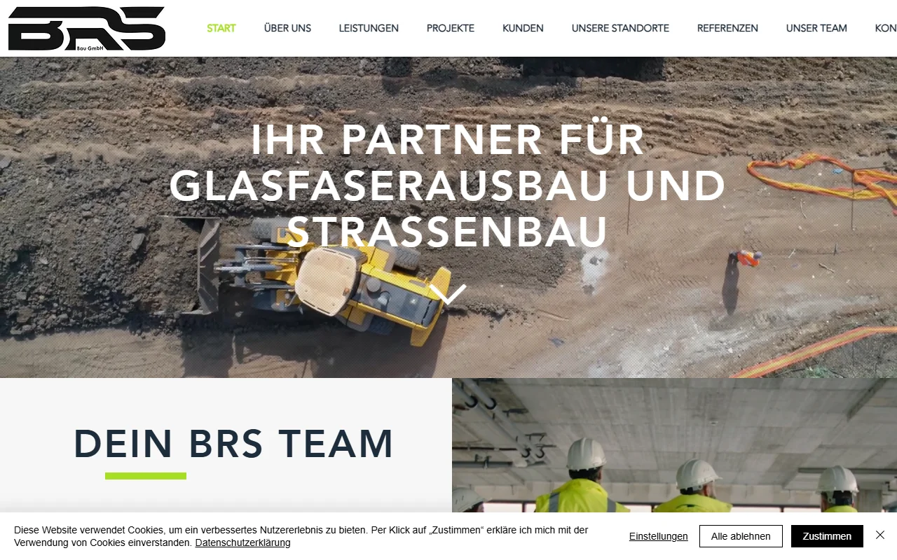 BRS Bau — Live-Screenshot der Website